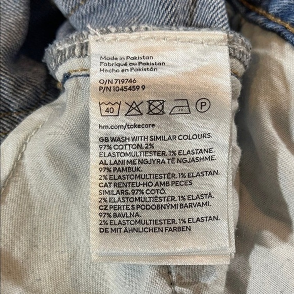 H&M Wide Leg High Rise Jeans Blue Stretch Medium Wash Denim 6 - Picture 7 of 8